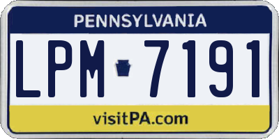 PA license plate LPM7191