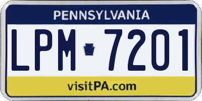 PA license plate LPM7201