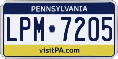 PA license plate LPM7205