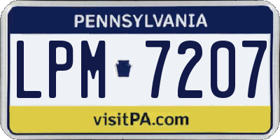 PA license plate LPM7207