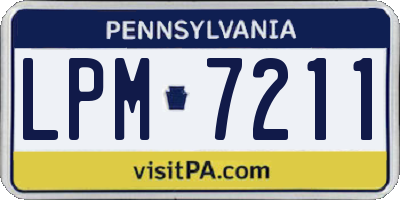 PA license plate LPM7211
