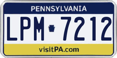 PA license plate LPM7212