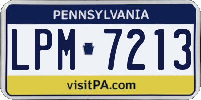 PA license plate LPM7213