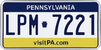 PA license plate LPM7221