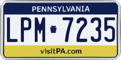 PA license plate LPM7235