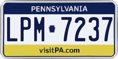 PA license plate LPM7237