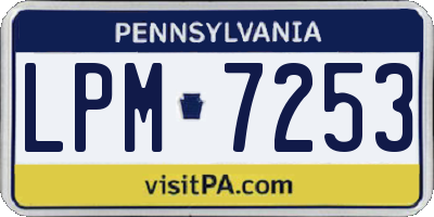 PA license plate LPM7253