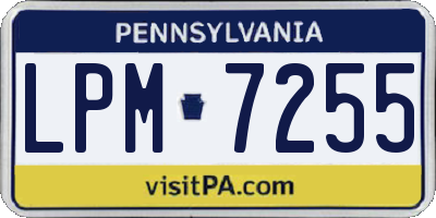 PA license plate LPM7255