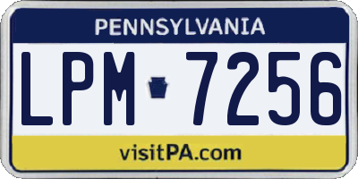 PA license plate LPM7256