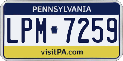 PA license plate LPM7259