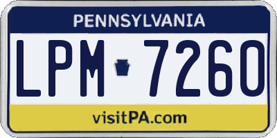 PA license plate LPM7260