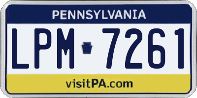 PA license plate LPM7261