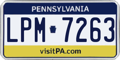 PA license plate LPM7263