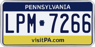 PA license plate LPM7266