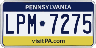 PA license plate LPM7275
