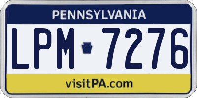 PA license plate LPM7276