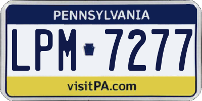 PA license plate LPM7277