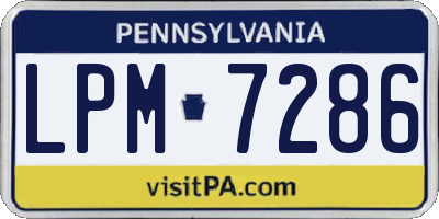 PA license plate LPM7286