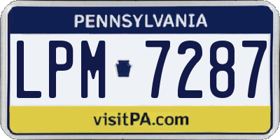 PA license plate LPM7287