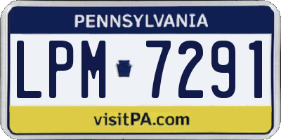 PA license plate LPM7291