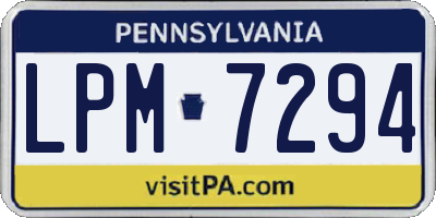 PA license plate LPM7294