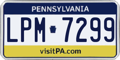 PA license plate LPM7299