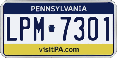 PA license plate LPM7301