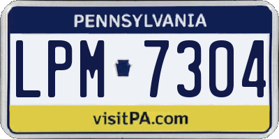 PA license plate LPM7304