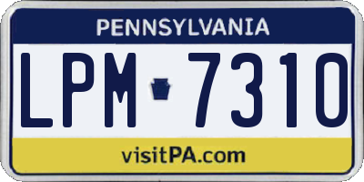 PA license plate LPM7310