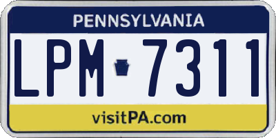 PA license plate LPM7311