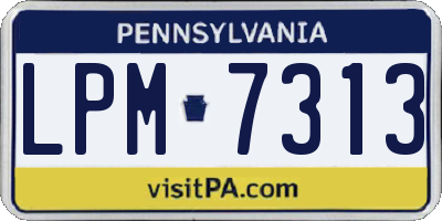 PA license plate LPM7313