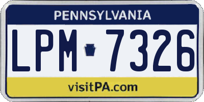 PA license plate LPM7326