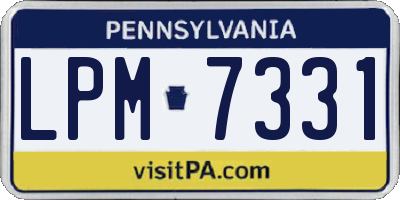 PA license plate LPM7331