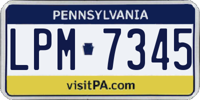 PA license plate LPM7345