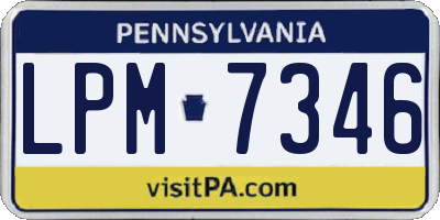 PA license plate LPM7346