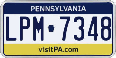 PA license plate LPM7348
