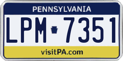 PA license plate LPM7351