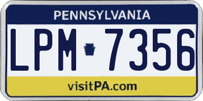 PA license plate LPM7356