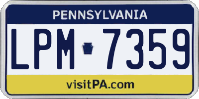 PA license plate LPM7359