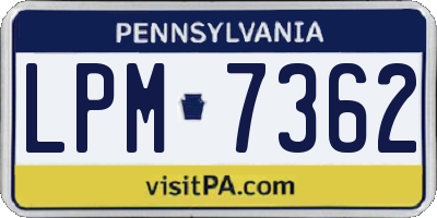 PA license plate LPM7362