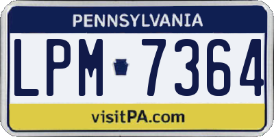 PA license plate LPM7364