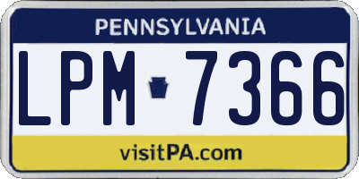 PA license plate LPM7366
