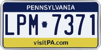 PA license plate LPM7371