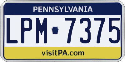 PA license plate LPM7375