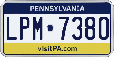 PA license plate LPM7380