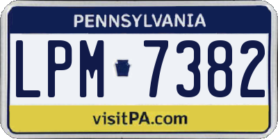 PA license plate LPM7382