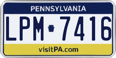 PA license plate LPM7416