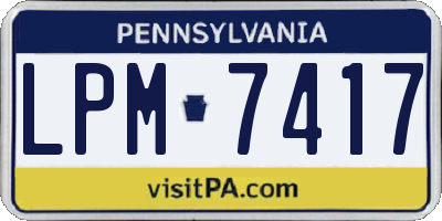PA license plate LPM7417