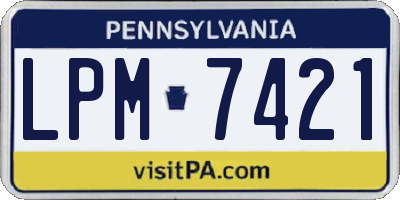 PA license plate LPM7421