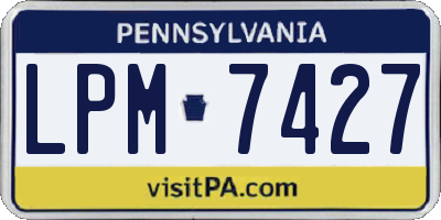 PA license plate LPM7427